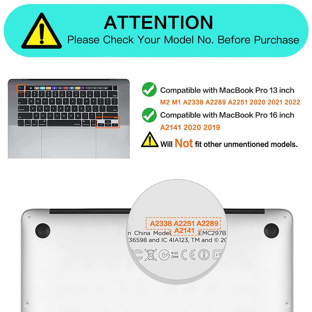 Keyboard Cover Compatible with MacBook Pro 13 M2 2023,2022,2021 2020 M1 A2338 A2289 A2251&Compatible with MacBook Pro 16 2020 2019 A2141 Touch ID,Protective Silicone Skin,Mac OS X Shortcut,Gray