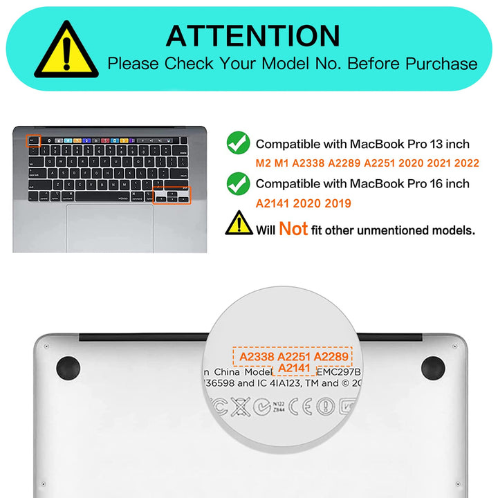 Keyboard Cover Compatible with MacBook Pro 13 M2 2023,2022,2021 2020 M1 A2338 A2289 A2251&Compatible with MacBook Pro 16 2020 2019 A2141 Touch ID,Protective Silicone Skin,Mac OS X Shortcut,Gray