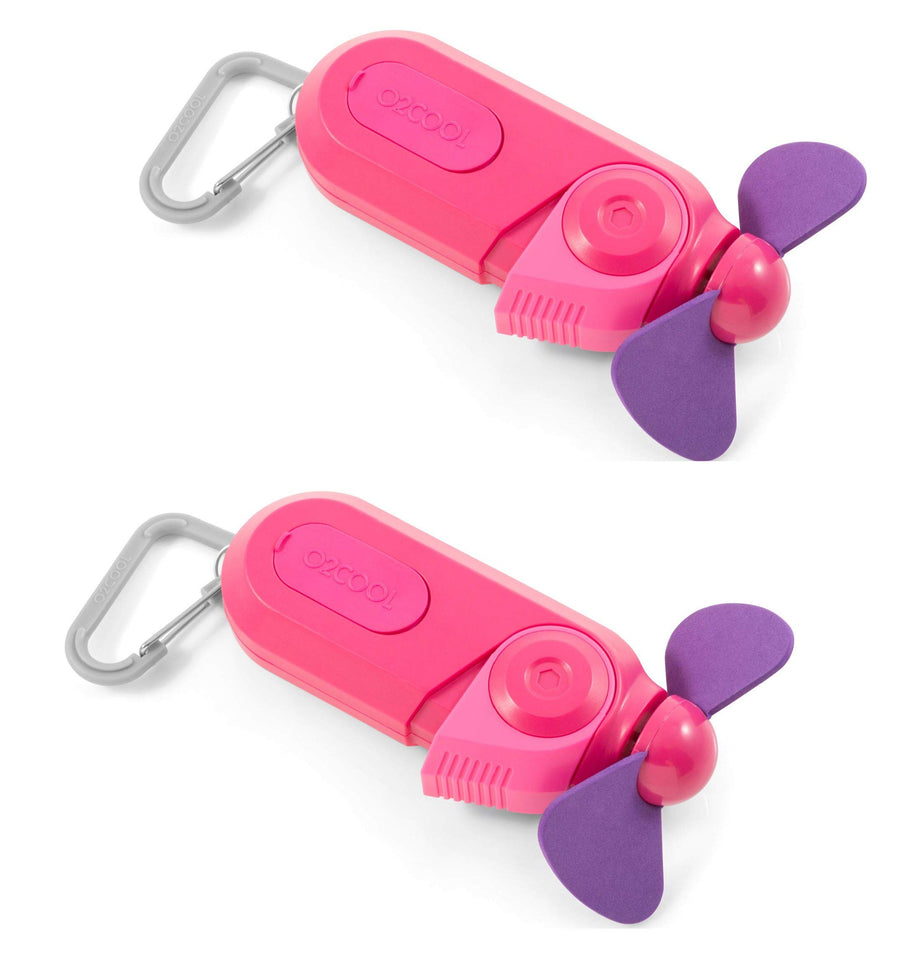 Keychain Sport Misting Fan - Pocket Size Battery Powered Portable Fan with Carabiner Clip Small Fan with Mister Handheld Fan Vacation Essentials Hand Fan (Raspberry)