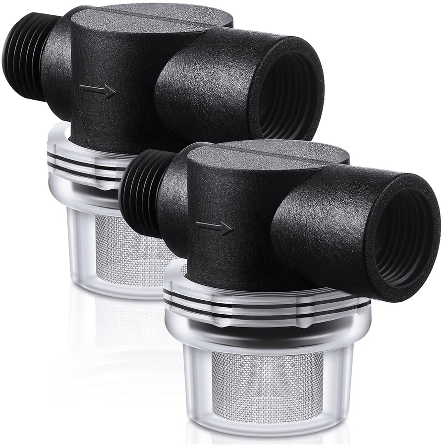 2 Pieces Water Pump Strainer Filter, RV Replacement 1/2 Twist On Pipe Strainer with 50 Mesh Stainless Steel Filter Screen Compatible with WFCO or Shurflo Pumps