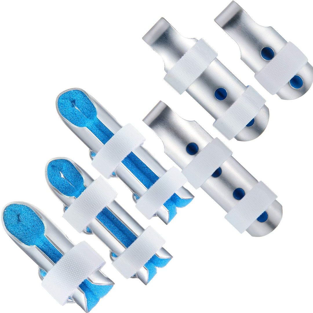 6 Pieces Finger Splints Metal Finger Support Finger Stabilizer for Adults and Children Finger Knuckle Joint Fixation, 3 Sizes