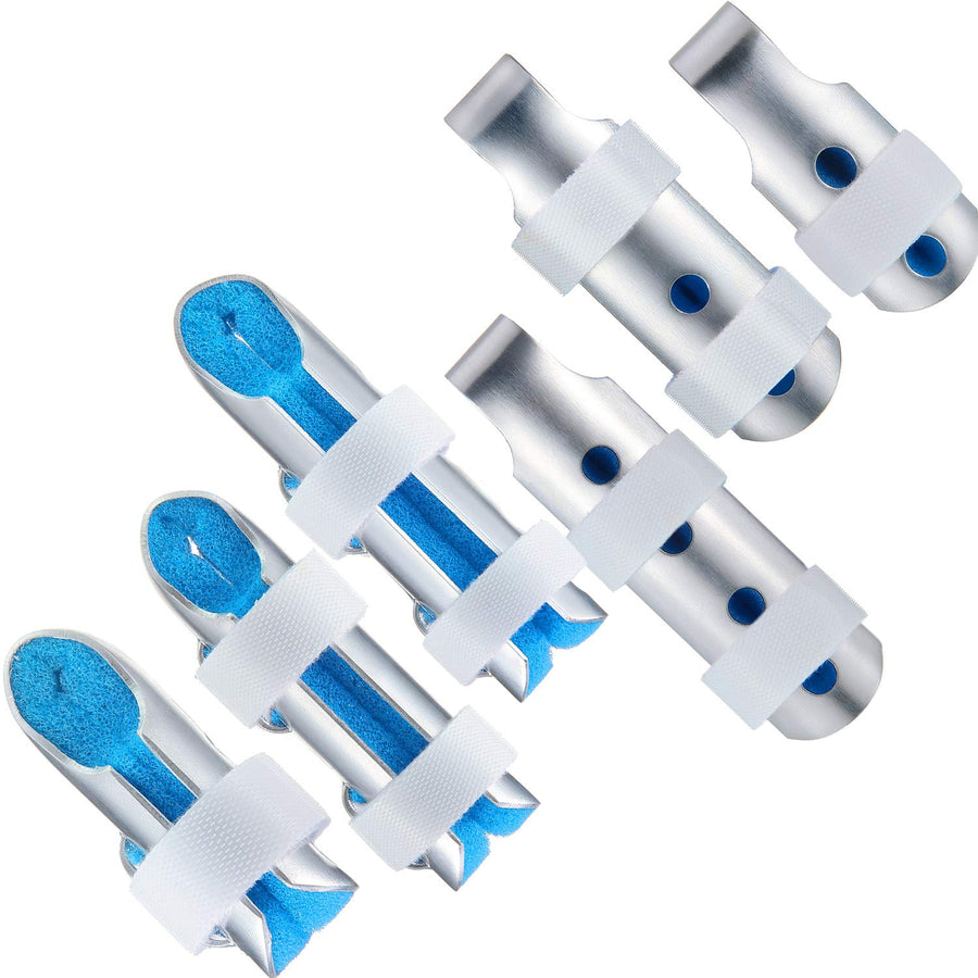 6 Pieces Finger Splints Metal Finger Support Finger Stabilizer for Adults and Children Finger Knuckle Joint Fixation, 3 Sizes