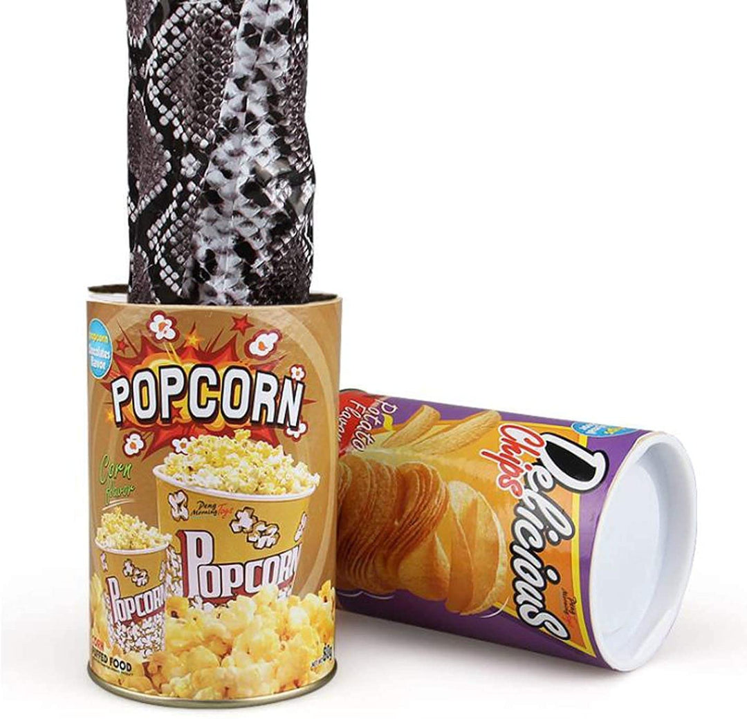 The Potato Chip Snake Can Jump Spring Snake Toy Gift April Fool Day Halloween Party Decoration Jokes in A Can Gag Gift Prank Large Size (Popcorn)