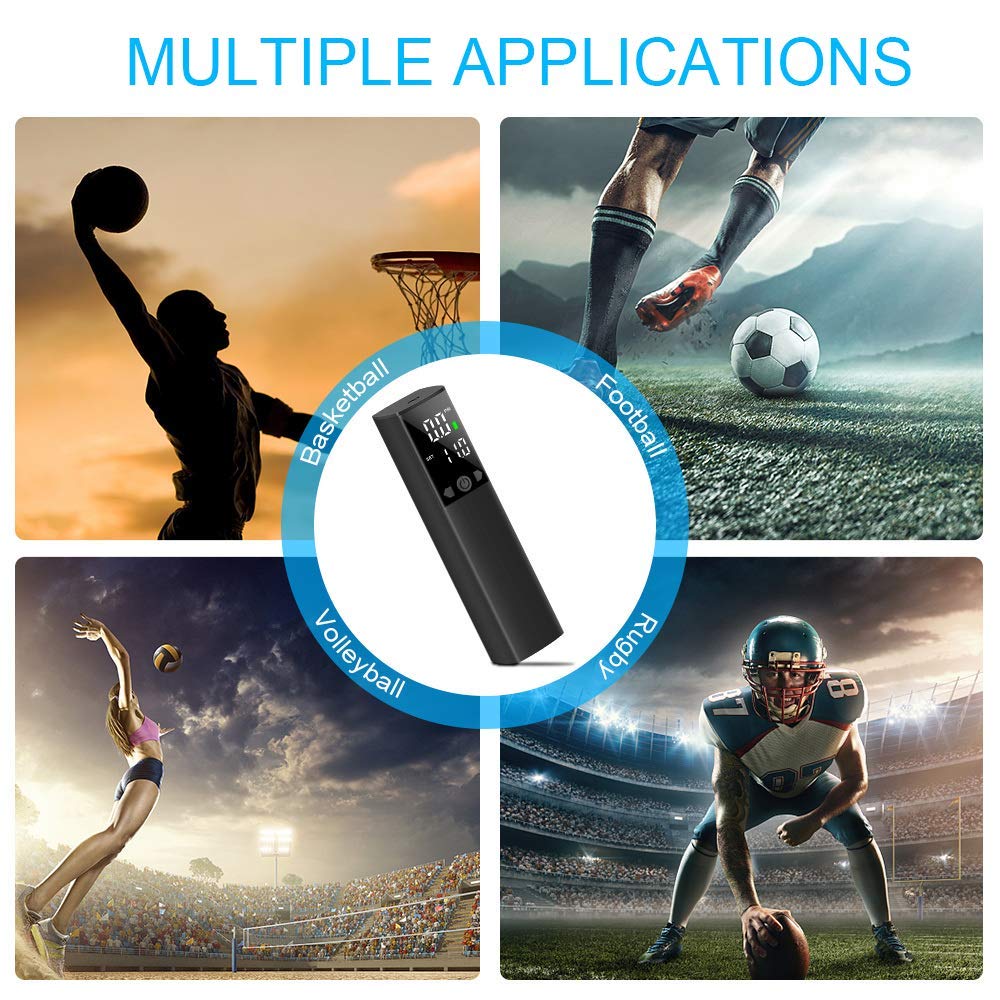 Accurate Electric Ball Pump, Ball Pump for Sports Balls Basketball Air Pump with LCD Display, Air Pumps for Soccer Ball Volleyball Rugby with Inflate Deflate Needles Accessories