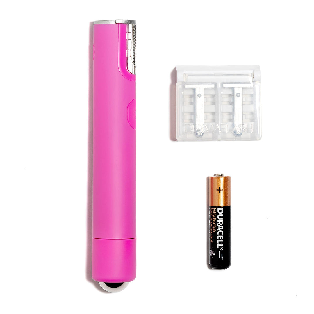 Mini Dermaplaning Tool for Precision Peach Fuzz Removal, Hot Pink