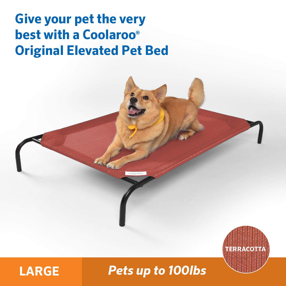 The Original Cooling Elevated Dog Bed, Indoor and Outdoor, Large, Terracotta