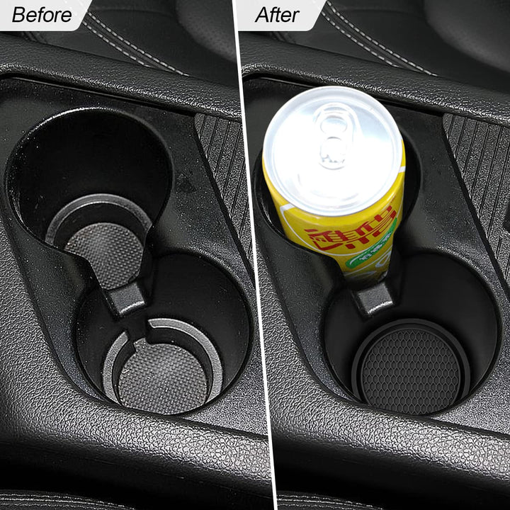 4 Pack Car Cup Holder Coaster, 2.75 Inch Diameter Non-Slip Universal Insert Coaster, Durable, Suitable for Most Car Interior, Car Accessory for Women and Men (Black)