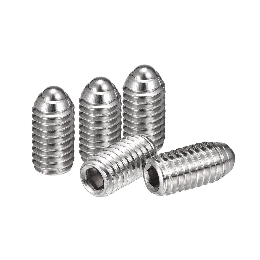 Ball Point Set Screws, M6 x 12mm 304 Stainless Steel Metric Spring Hex Socket Screw 10pcs