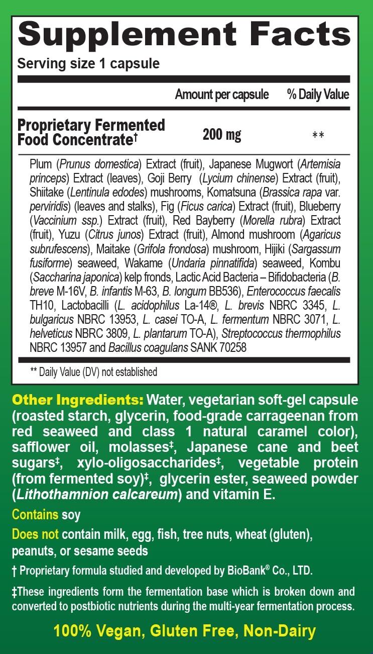 Dr. Ohhira’s Probiotics Original Formula with 3 Year Fermented Prebiotics, Live Active Probiotics and The only Product with Postbiotic Metabolites, 60 Capsules