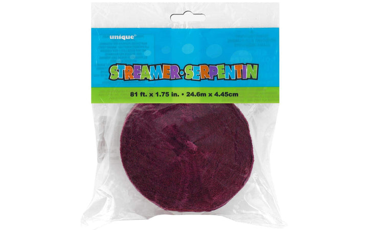 Industries 81ft Burgundy Crepe Paper Streamers -