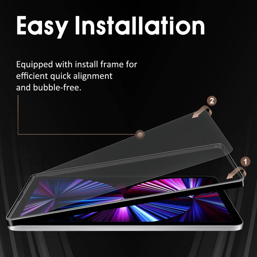 [2 Pack Matte Glass Screen Protector Compatible with iPad Pro 11 2021, Anti-Glare & Fingerprints/Tempered Glass/Bubble Free