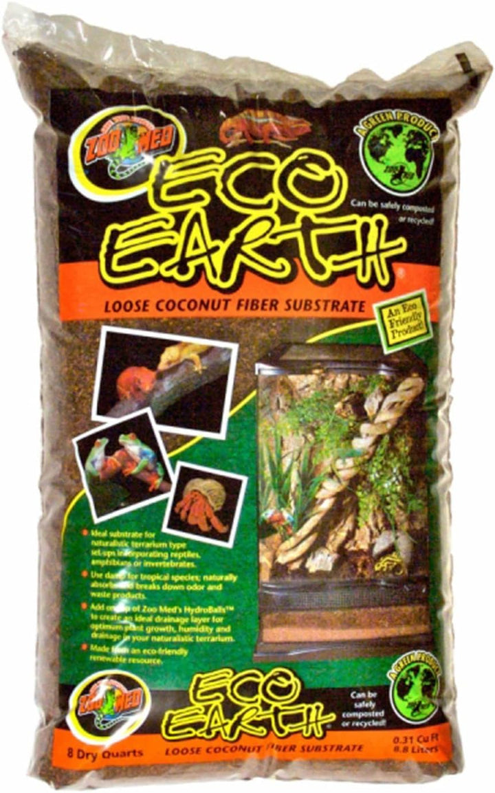 Eco Earth All-Natural Loose Coconut Fiber, Safely Composted, Tropical Substrate for Reptiles (8 Quarts, 2-Pack)