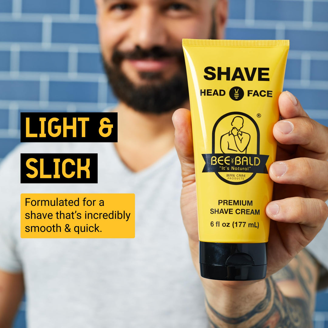 SHAVE Premium Shave Cream Goes On Light & Slick For A Shave That's Incredibly Smooth & Quick For Both Face And Head, 6 Fl Oz