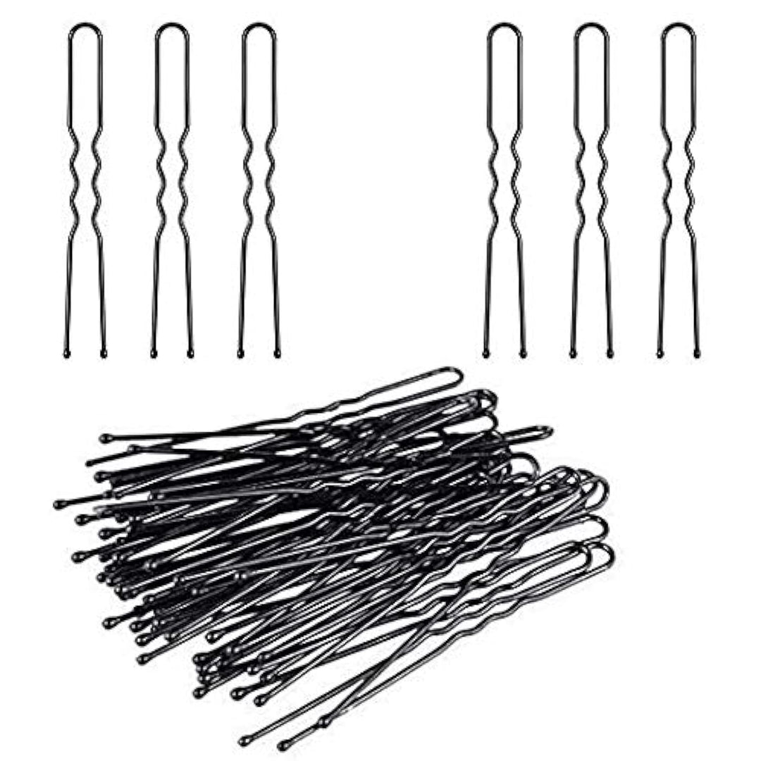 100PCS Black Metal U-Shape Bobby Pins Curved Bun Hair Clip,Special Hair Pin Of The Studio for Girls Women and Hairdressing Salon,Is Used To Add Coarse Fixed Tool