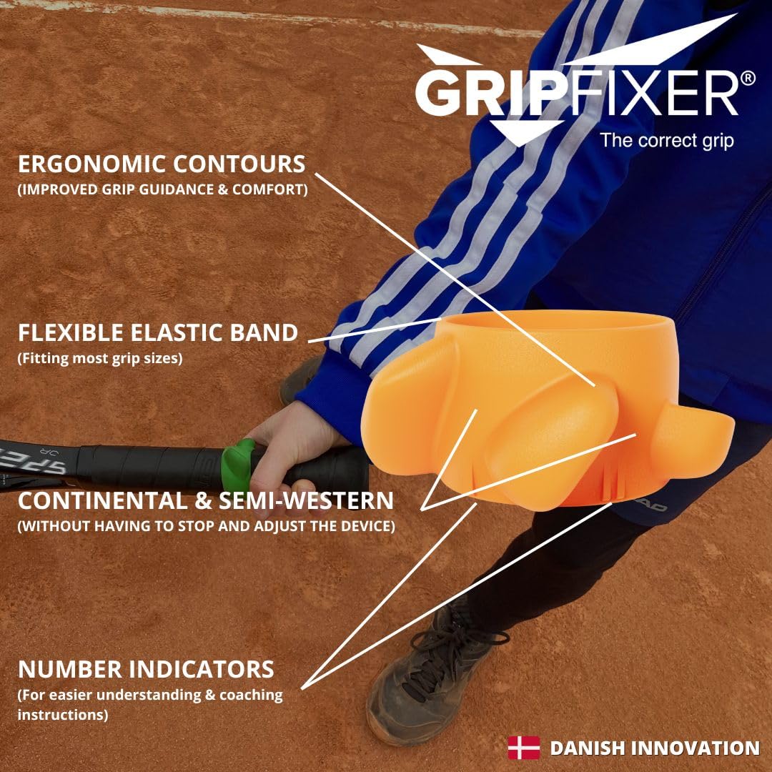 Tennis | Ensures The Correct Grip | The Ultimate Training Equipment & Teaching aid | Danish Innovation | Medium-Right