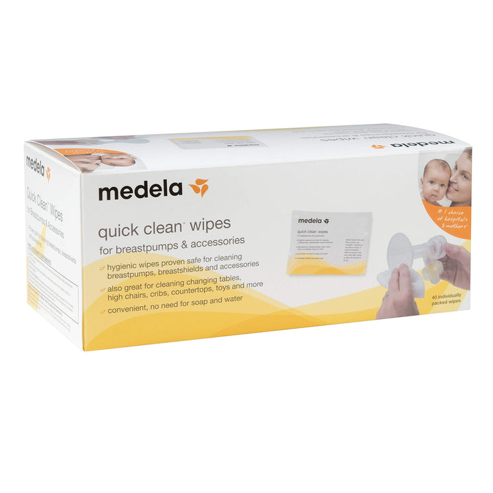 Quick Clean Breast Pump And Accessory Wipes, 40 Count, Individually Wrapped Convenient And Hygienic On-The-Go Cleaning Of Tables, Countertops, Chairs, And More