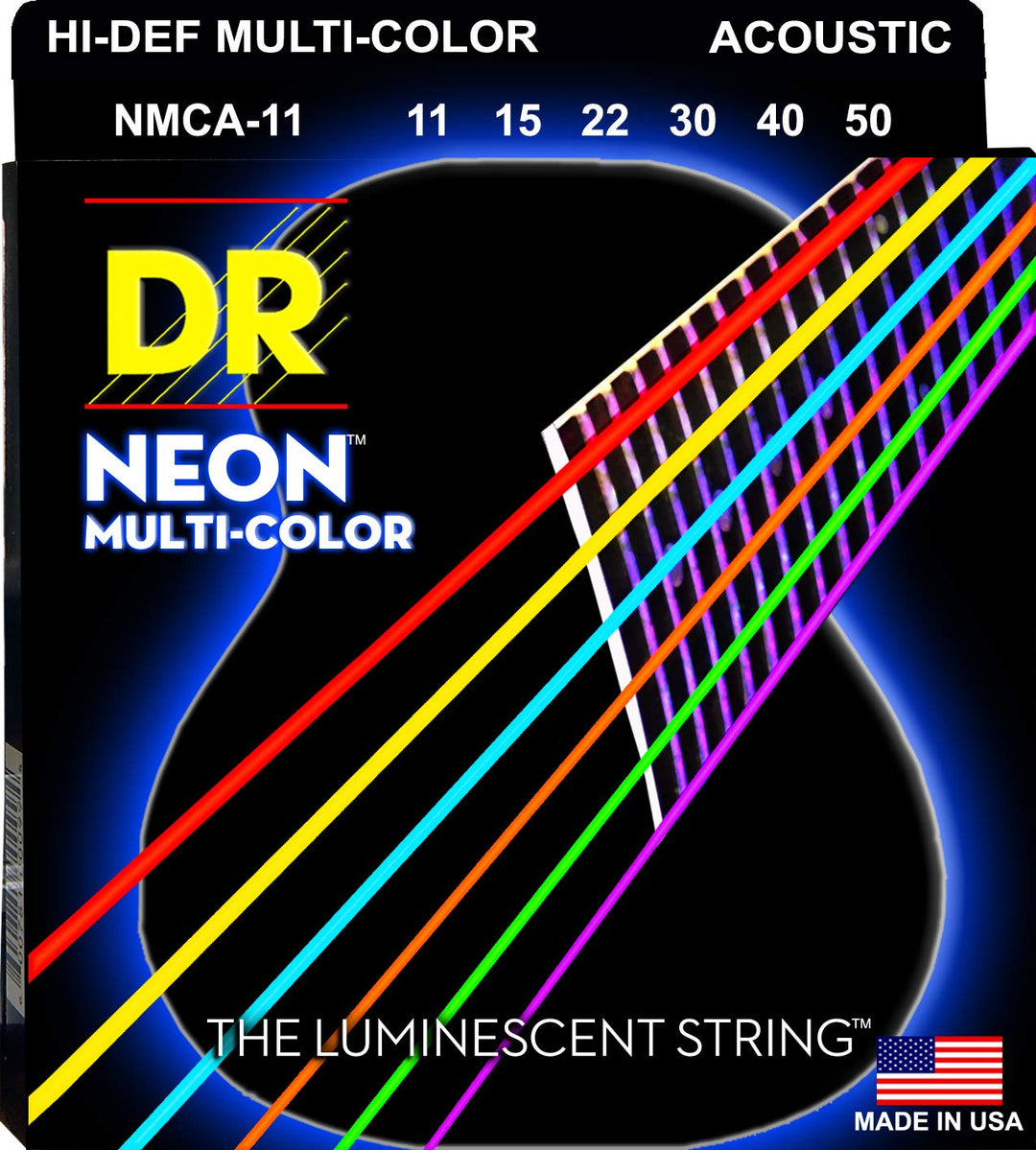 DR Strings HI-DEF NEON Acoustic Guitar Strings (NMCA-11)