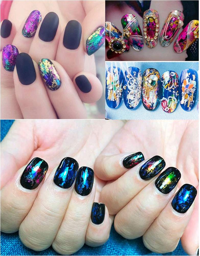 Starry Sky Stars Nail Art Stickers Tips Wraps Foil Transfer Adhesive Glitters Acrylic DIY Decoration (48PCS/Colors)(4cm100cm)