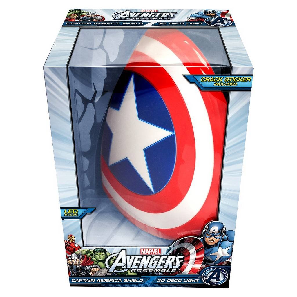 Marvel Avengers Captain America 3D Deco Light Red, White, Blue