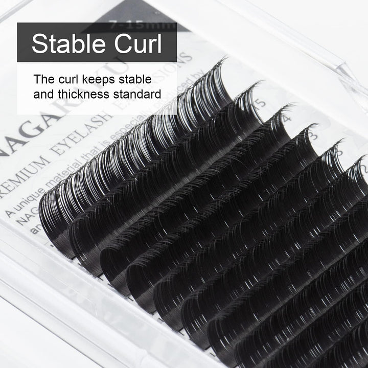 Eyelash Extensions Individual Lashes 0.07 N (M) curl 7-15mm Mix Faux Mink Classic Volume 16 rows Soft Natural