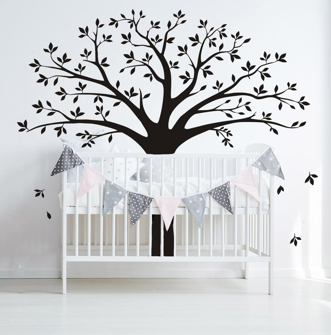 Giant Family Photo Tree Wall Decal Mural Art Vinyl Wall Stickers Living Room Baby Room Decor (Black)