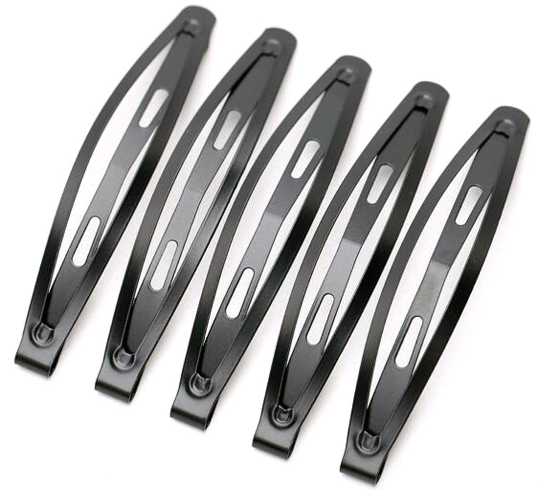 24 Pcs Women Large Black BB Clip - 3.15 Inch Long - Scrub Side Clip Female Hairpin Springboard Clip Liu Hai Clip