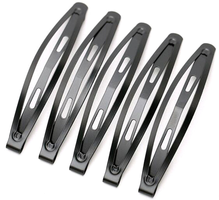 24 Pcs Women Large Black BB Clip - 3.15 Inch Long - Scrub Side Clip Female Hairpin Springboard Clip Liu Hai Clip