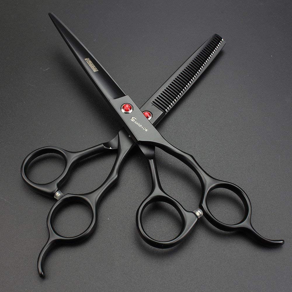7.0 Inch Stainless Steel Professional Barber Scissors Hair Thinning Scissors Hairdresser or Home Hairdresser Variant/Hybrid Scissors (scissors set)