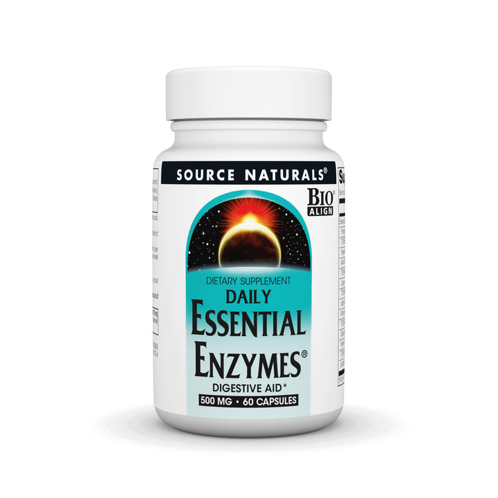 Essential Enzymes 500mg Bio-Aligned Multiple Enzyme Supplement Herbal Defense for Digestion, Gas, Constipation & Bloating Relief - Supports A Strong Immune System - 60 Capsules