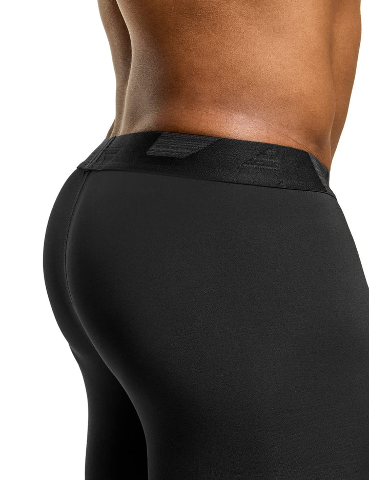 Men's Compression Pants, Cool Dry Athletic Workout Running Tights Leggings with Pocket/Non-Pocket, Hyper Control Pants Black, Medium