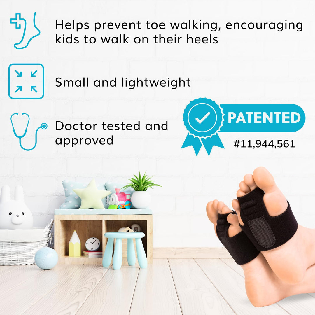 Toe Walking Braces for Kids - Patented Pediatric Foot Supports To Prevent Tip Toe Walking, Cerebral Palsy Equipment, Autism, ADHD, Aspergers, Youth Neurological Disorders (M - Pair)