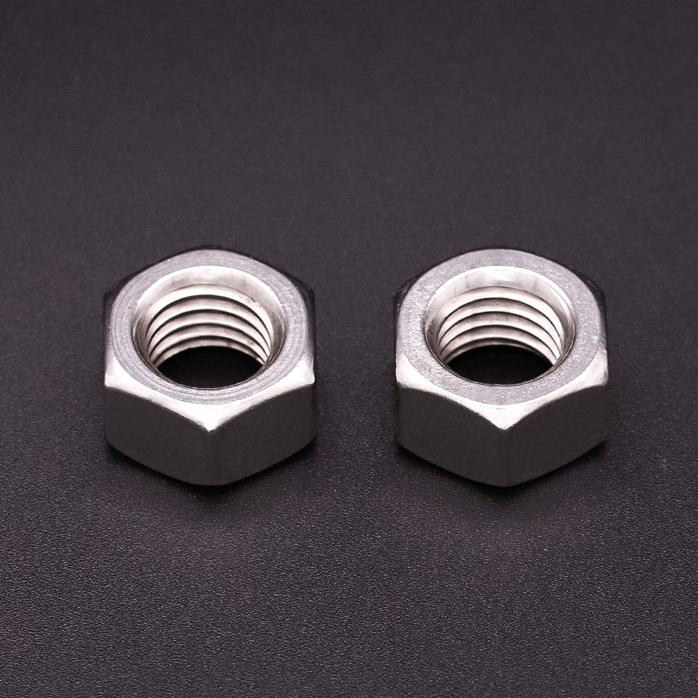UNC 1/4-20 Hex Nuts Stainless Steel Hex Nuts 304 Stainless Steel Full Thread Nuts, 50 pcs