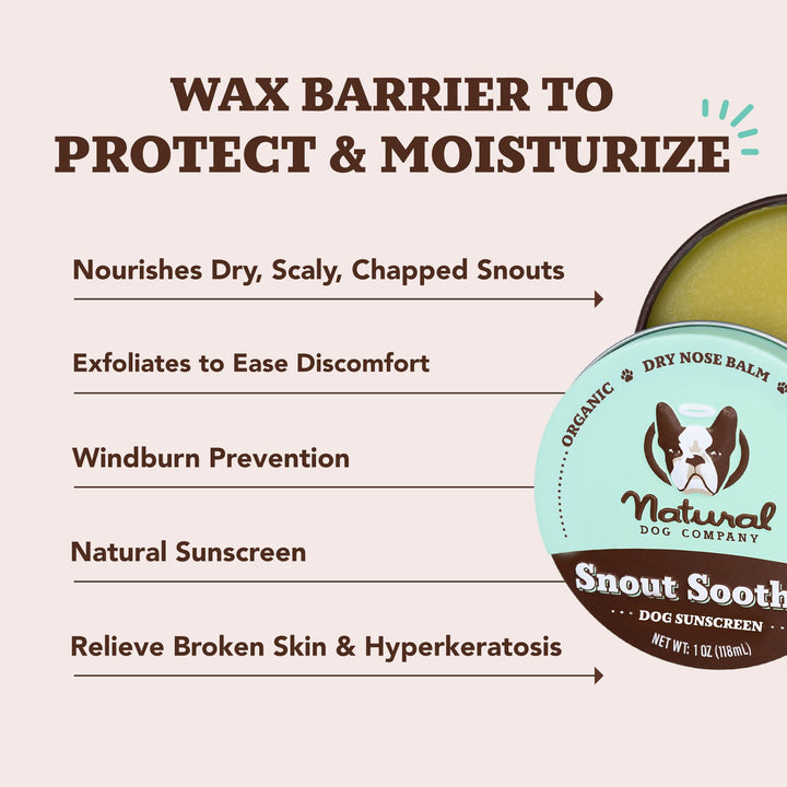 Snout Soother, Dog Nose Balm, Wax & Cream for Dry, Cracked Noses, Heals & Moisturizes with Shea Butter & Coconut Oil, Lick-Safe Nose Butter, Made in USA, 2 oz. Tin