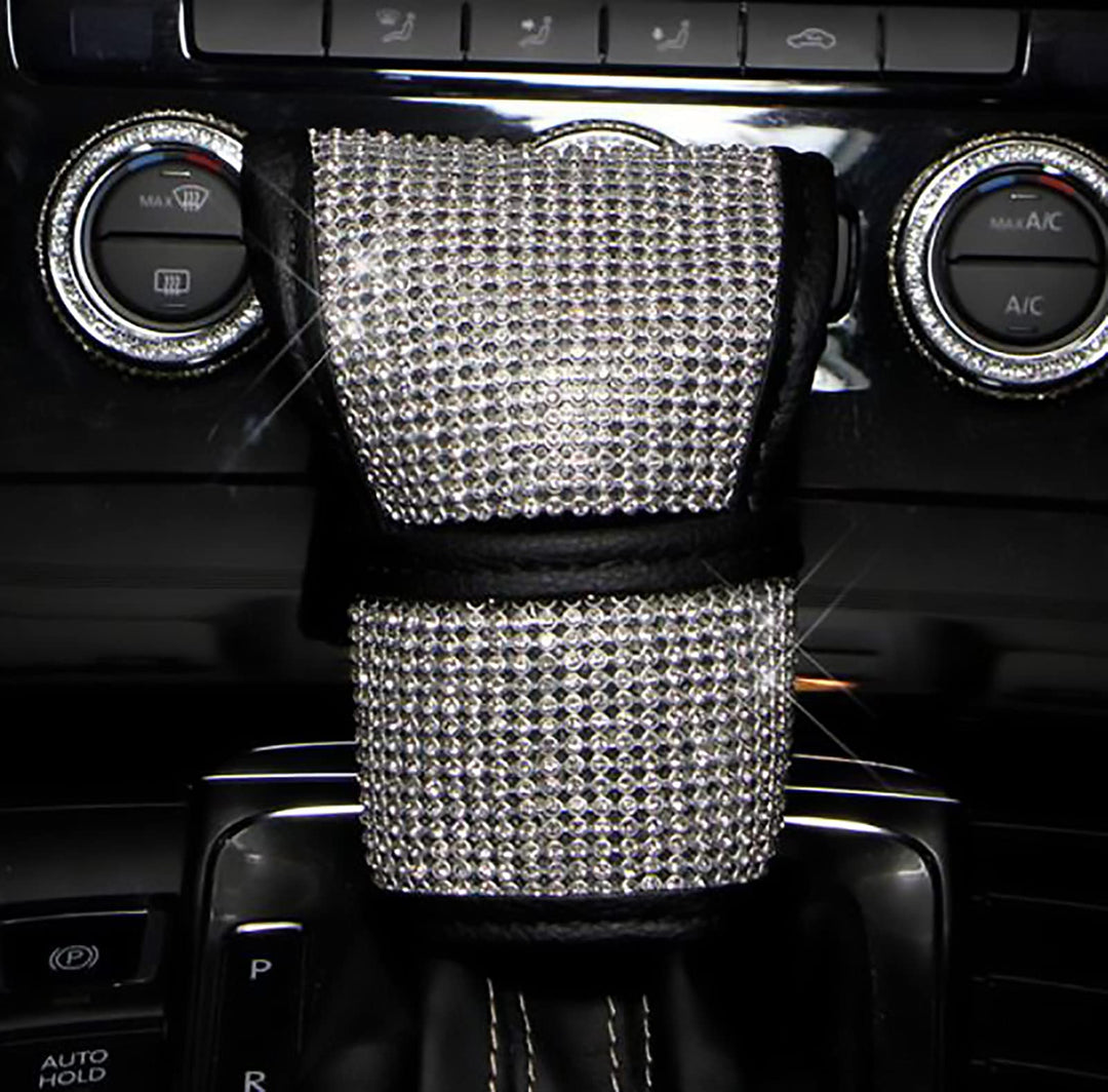 Rhinestone Car Seat Belt Pads Bling Seatbelt Shoulder Pads Cushion Auto Seatbelt Cover PU Leather Shoulder Strap Covers Bling and Shift Cover