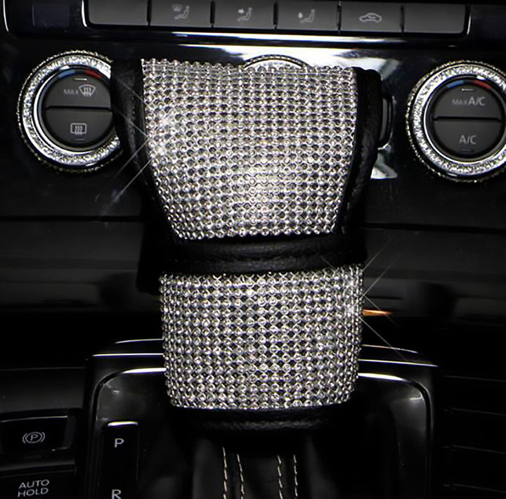 Rhinestone Car Seat Belt Pads Bling Seatbelt Shoulder Pads Cushion Auto Seatbelt Cover PU Leather Shoulder Strap Covers Bling and Shift Cover