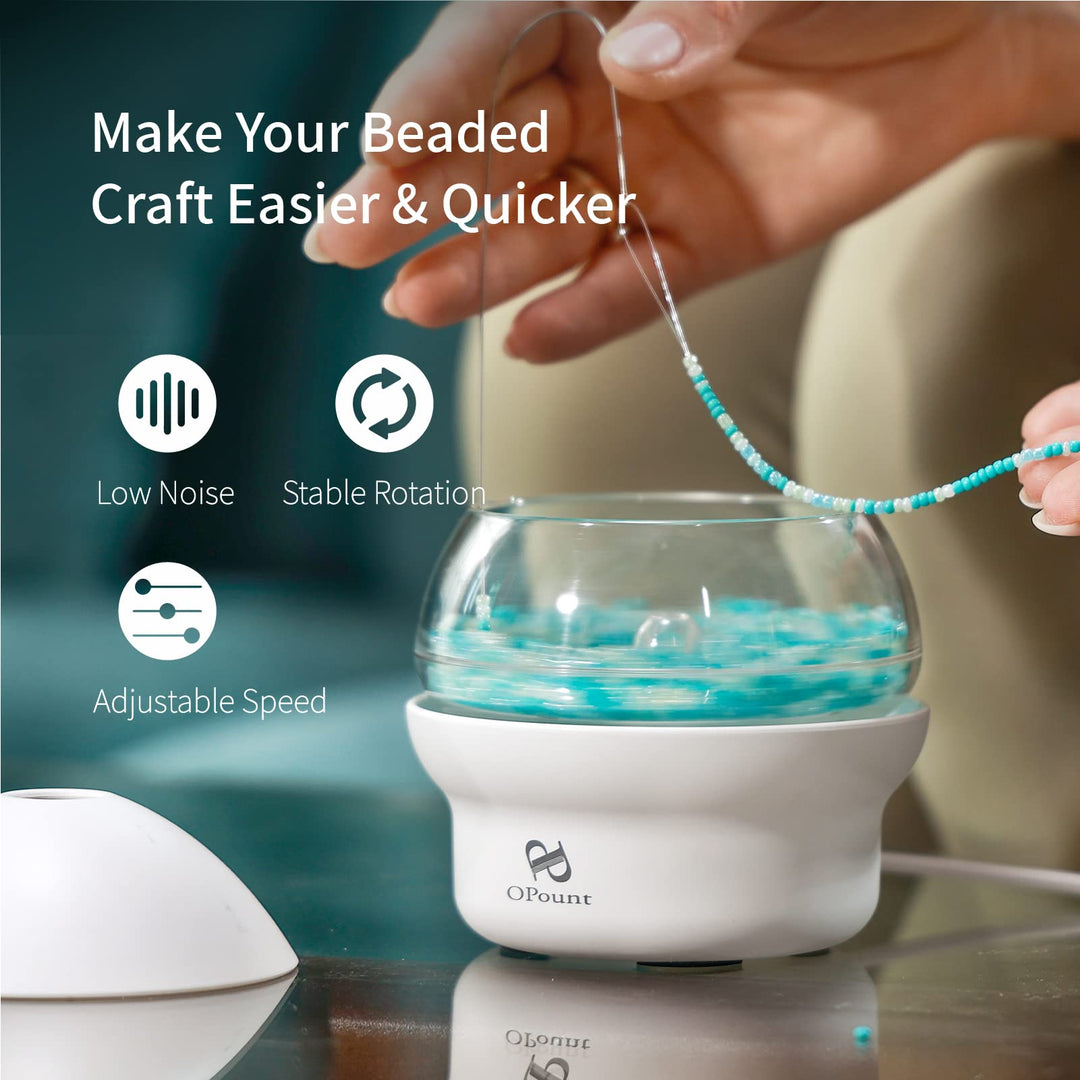 Electric Bead Spinner | Clay Bead | Seed Bead Spinner with 2 Big Eye Beading Needles, Fast Beading Bead Spinner for Jewelry Making, DIY Waist Beads, Bracelets, Necklace (Patent)