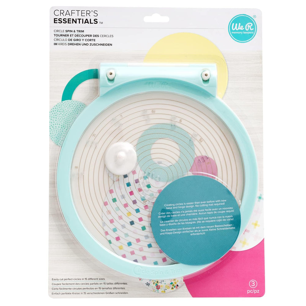 Circle Spin & Trim Tool, Includes Circle Maker Tool & Two Replacement Blades, Rotates 360 Degrees,1 Inch to 8 Inch Circles