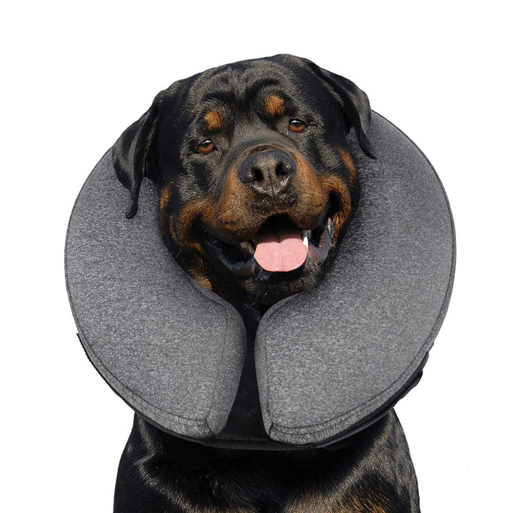 Inflatable Dog Neck Donut Collar Alternative After Surgery, Soft Protective Recovery Cone for Small Medium Large Dogs and Cats Puppies - Alternative E Collar (Gray, XL)