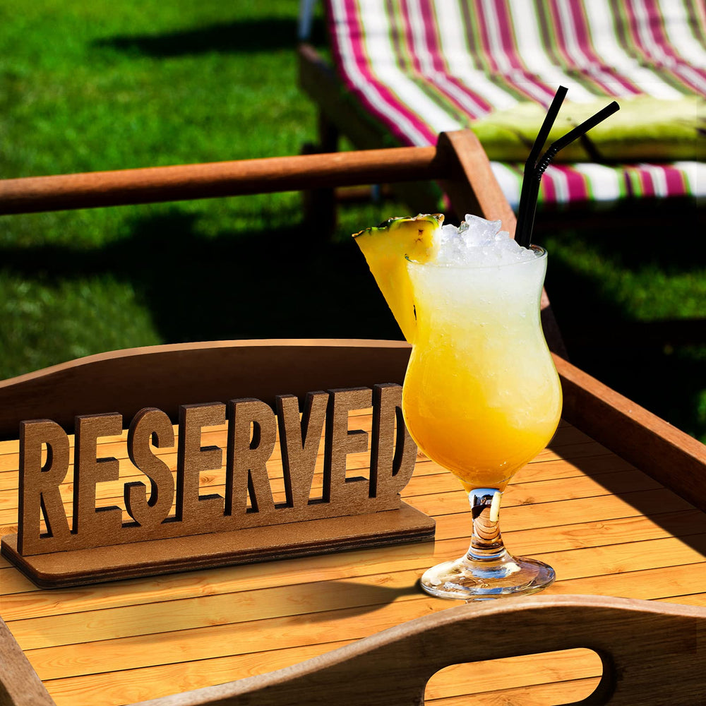 6 Pieces Wooden Reserved Table Sign Reserved Sign for Wedding Rustic Table Decor Laser Cut Reserved Signs for Tables Restaurant Special Events
