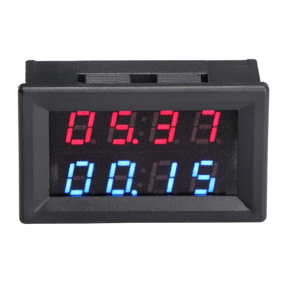 ® 4 Digits High Accuracy Volt Amp Meter DC 0-100V 100A VA Multimeter Voltage Positive and Negative Current Tester Gauge Voltmeter Ammeter Digital 2in1 Blue Red LED Display with 100A/75mV Shunt