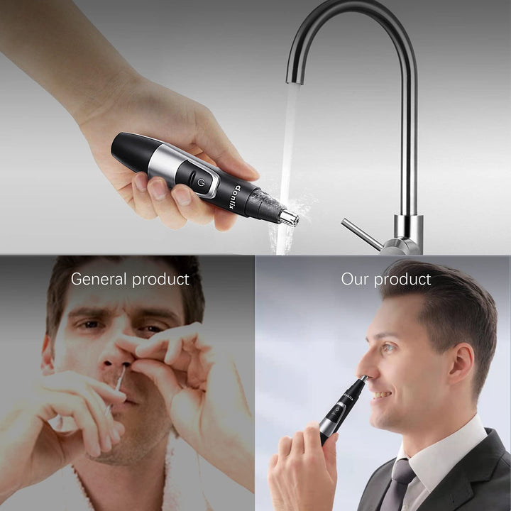 Ear and Nose Hair Trimmer for Men,Battery-Operated Electric Nose Trimmer, 3 in 1 Lightweight Waterproof Hair and Beard Clippers for men