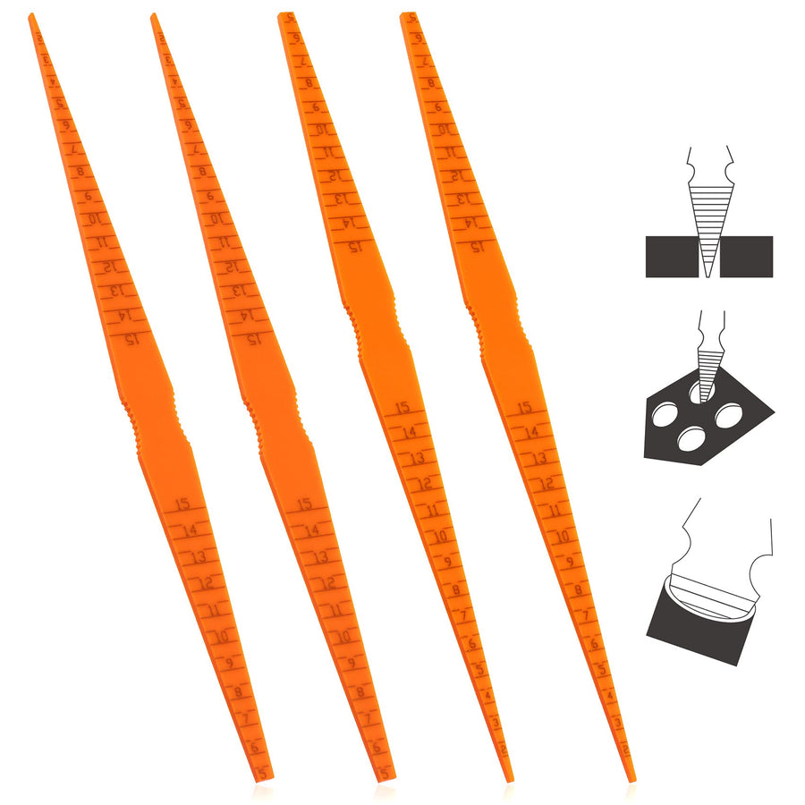 4 Pack Plastic Car Door Panel Gap Alignment Gauge Measuring Tool, Taper Feeler for Auto Car Vehicle-Orange Red