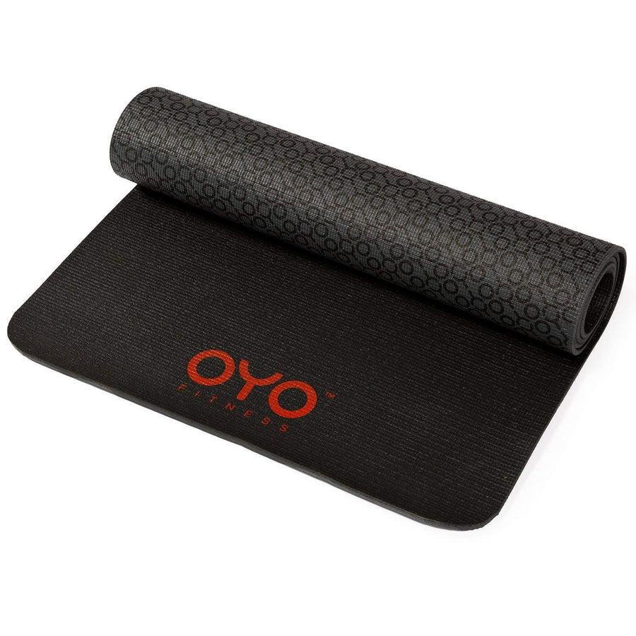 Performance Exercise Mat/Yoga Mat (PVC, Reversible, Two-Tone Grey/Black, Non-Slip, 6mm / 1/4 Inch Thick)