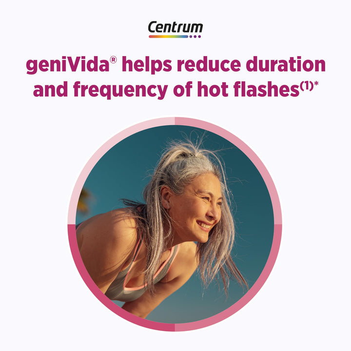 Complete Multivitamin Supplement + Hot Flash Support Menopause Support Tablets, with Clinically Studied geniVida, 30 Count