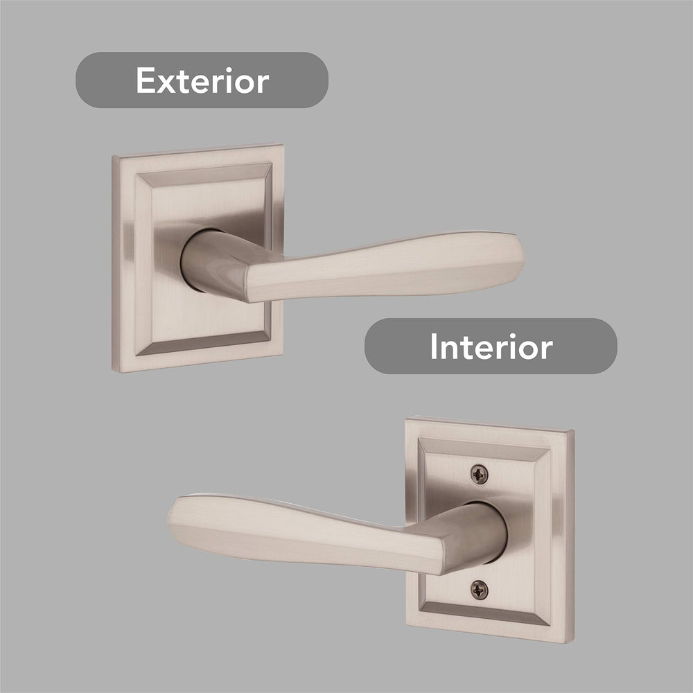 Torrey, Interior Passage Door Reversible Lever for Hallway/Closet/Rooms, Non-Locking Door Handle With Microban Protection, in Satin Nickel