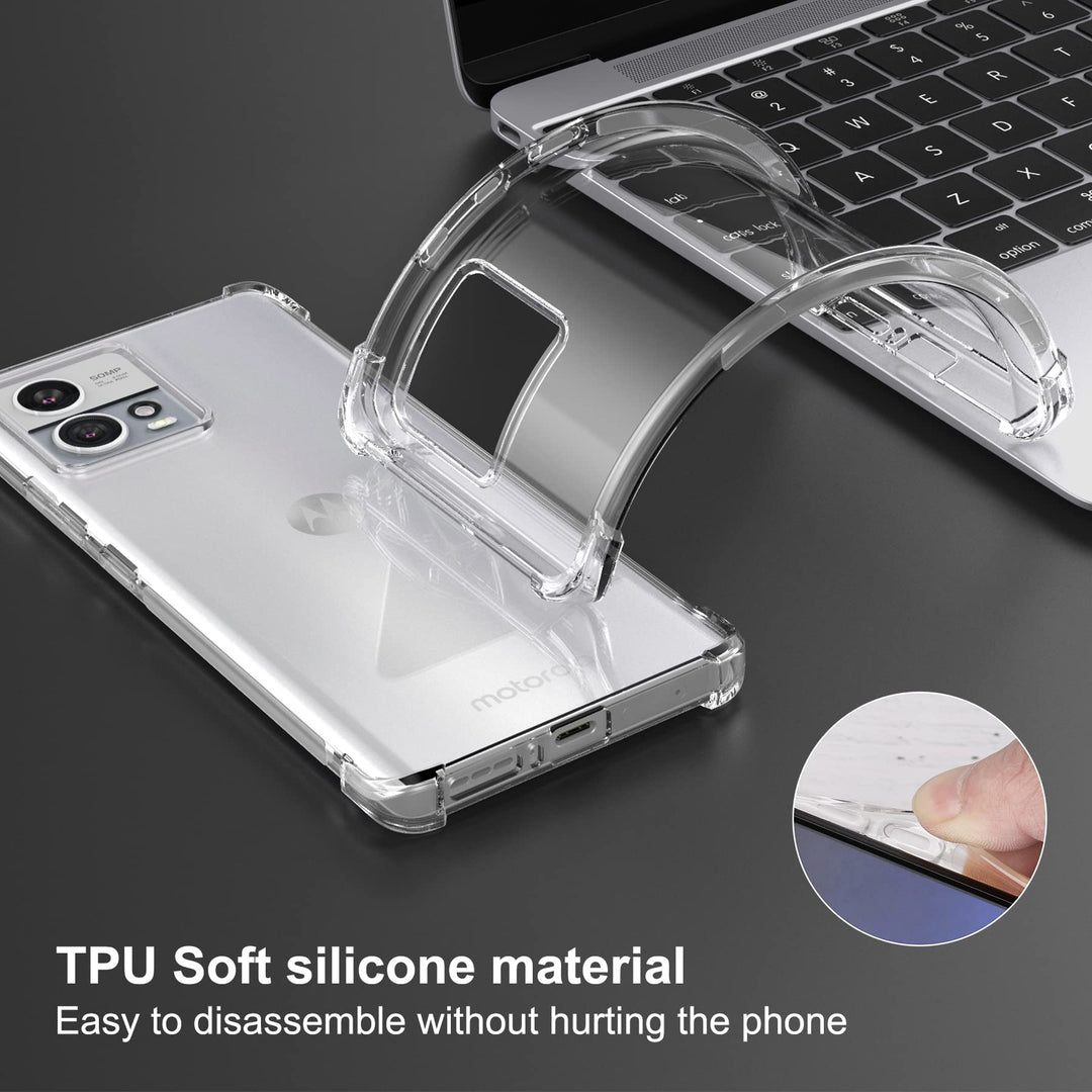 for Motorola Edge 30 Fusion Case, Crystal Clear Scratch Resistant Reinforced Corners TPU Rubber Soft Skin Silicone Protective Cover for Motorola Edge 30 Fusion 2022