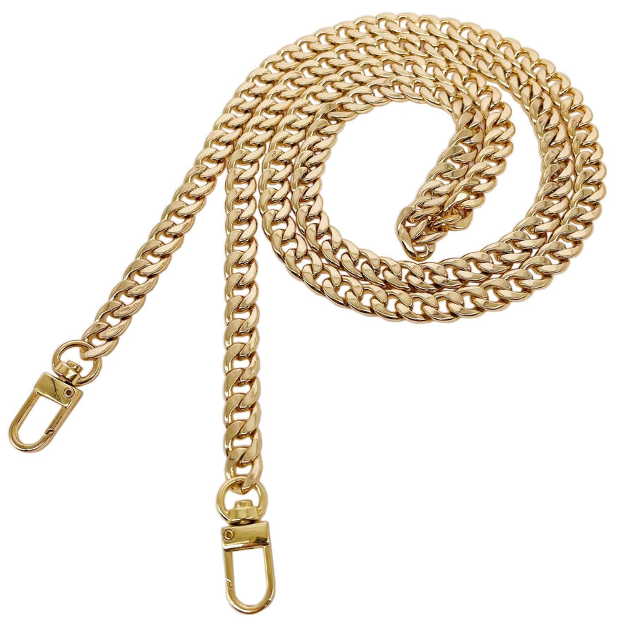 DIY Iron Flat Chain Strap Handbag Chains Purse Chain Straps Shoulder Cross Body Replacement Straps with Metal Buckles (47, Gold)
