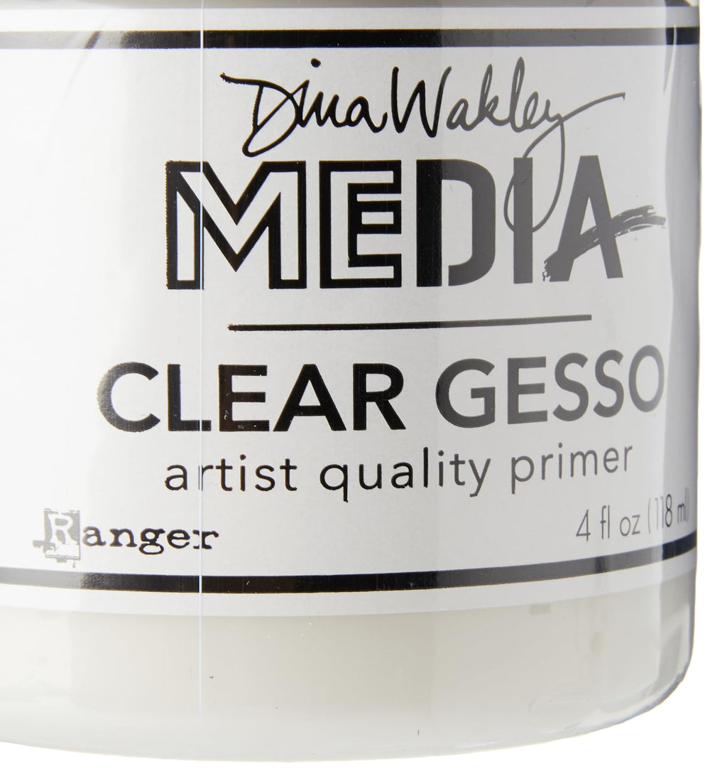 MDM46424 Dina Wakley Media Gesso 4oz Jar-Clear, 4 Fl Oz (Pack of 1)