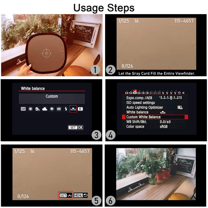 12x12 Inch (30x30cm) Grey Card White Balance Card for Photography 18% Exposure Gray Reflectance Reflector Foldable Focus Board Double Sided with Carry Pouch