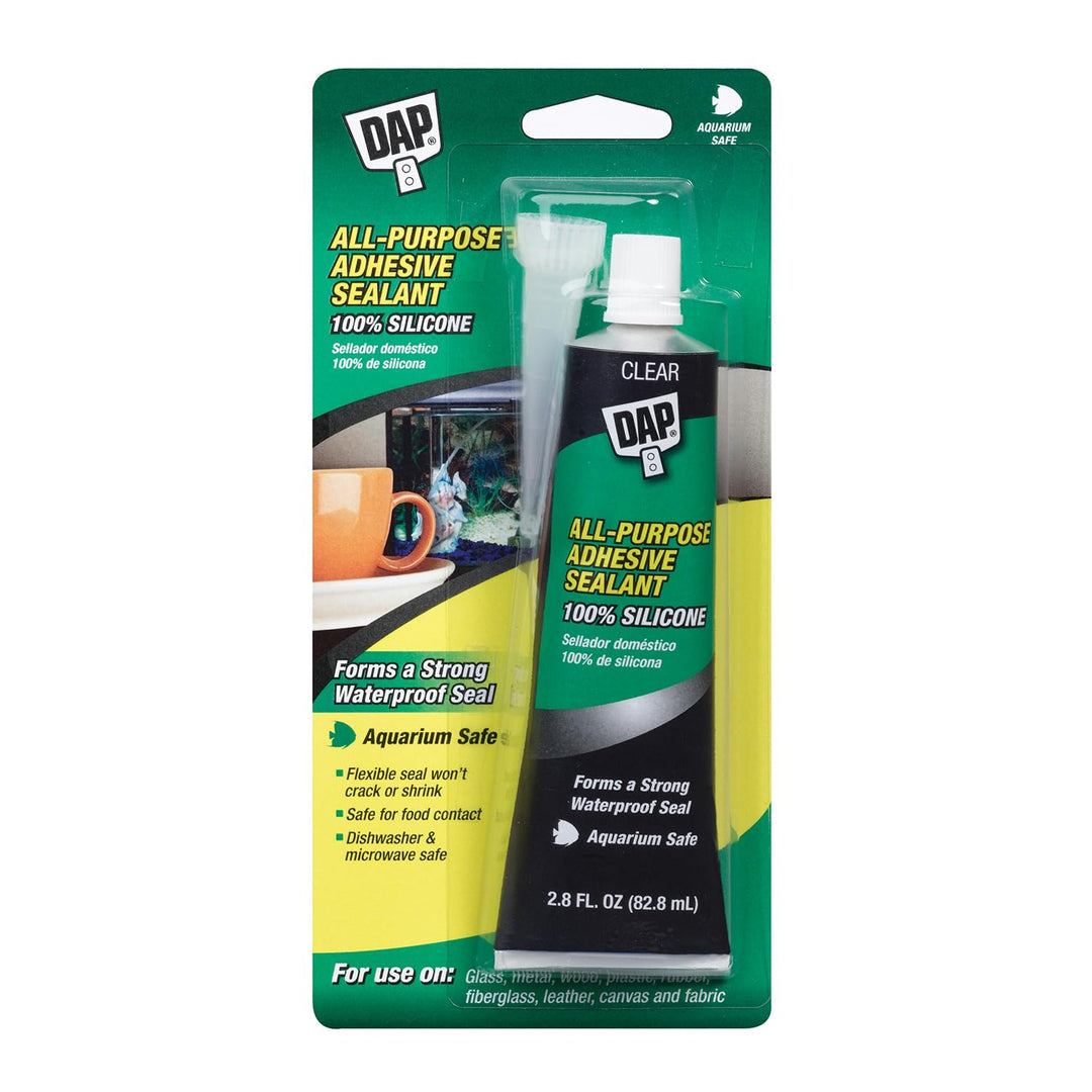 DAP 688 Purpose 100% Silicone Raw Building Material, 2.8 FL OZ, Clear, 2